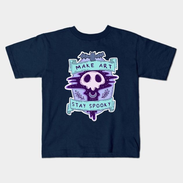 Make Art Stay Spooky Kids T-Shirt by wartoothdesigns